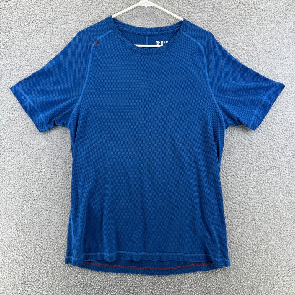 Rhone Reign Short Sleeve Training Tee Blue Performance‎ Knit Mens XL XLARGE